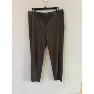 Talbots Olive Green Faux Suede Skinny Ankle Pants – Size 12